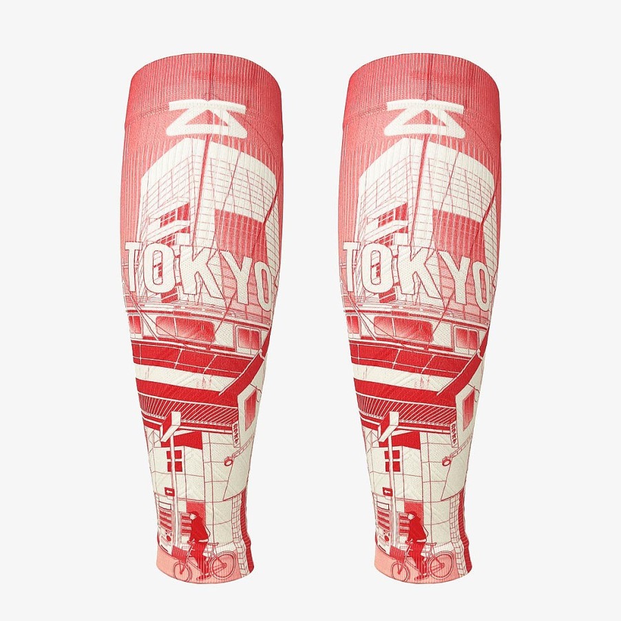 Limited Edition Zensah | Tokyo Street Compression Leg Sleeves Red