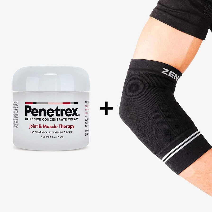 Women Zensah Arm, Elbow, & Wrist Sleeves | Bundle: Penetrex 2 Oz (1) & Compression Elbow Sleeve Black