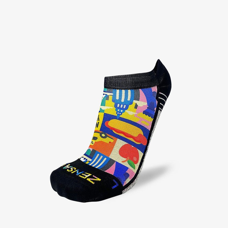 Men Zensah | New York Blocks Running Socks (No Show) Multi