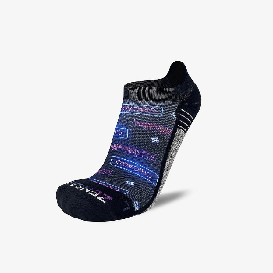 Limited Edition Zensah | Neon Chicago Running Socks (No Show) Navy