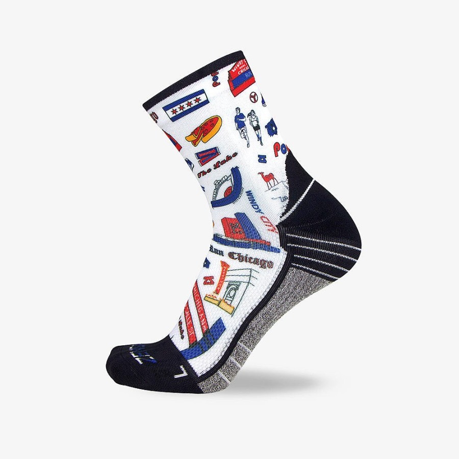 Men Zensah | Chicago Doodle Socks (Mini-Crew) White