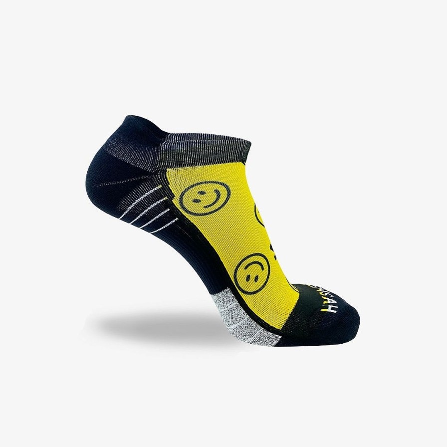 Limited Edition Zensah | Happy Faces Running Socks (No Show) Yellow