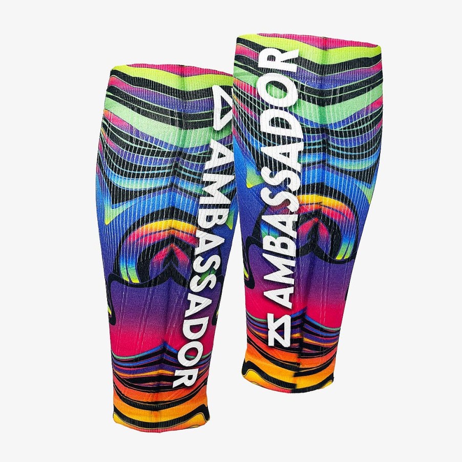 Men Zensah | 2024 Rainbow Swirls Ambassador Compression Leg Sleeves Multi