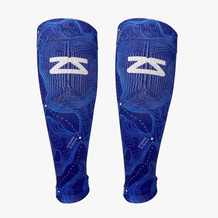 Limited Edition Zensah | Topo Trail Compression Leg Sleeves Sporty Blue