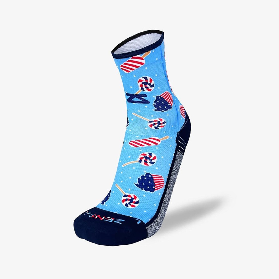 Limited Edition Zensah | Usa Candies Socks (Mini-Crew) Sky Blue