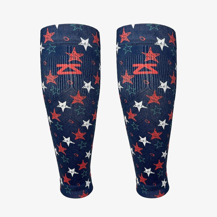 Limited Edition Zensah | Illustrated Stars Compression Leg Sleeves Navy