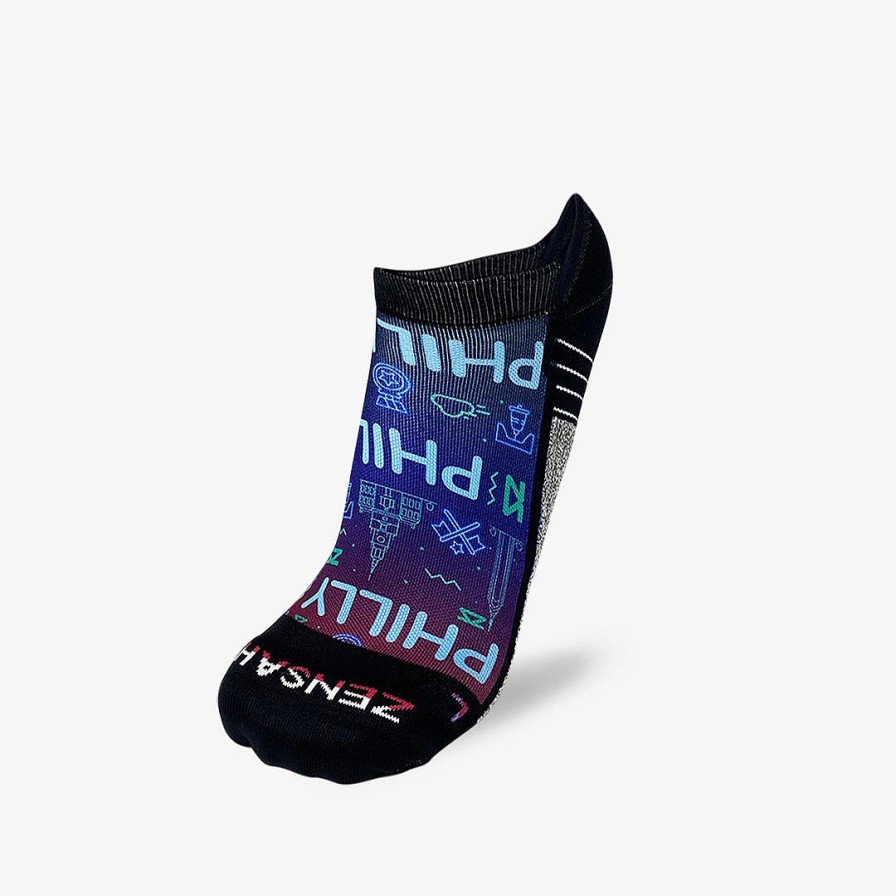 Limited Edition Zensah | Neon Philly Running Socks (No Show) Blue/Red