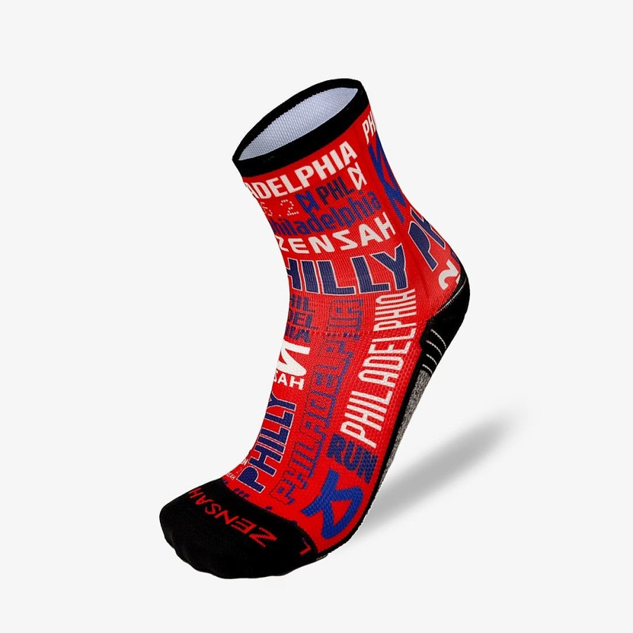 Men Zensah | Busy Philadelphia Socks (Mini-Crew) Red