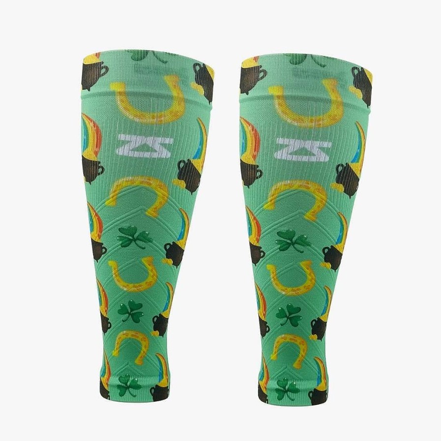 Limited Edition Zensah | Lucky St. Patrick'S Compression Leg Sleeves Green