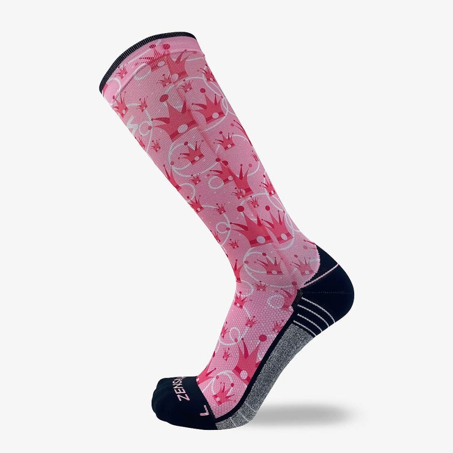 Men Zensah | Princess Crowns Compression Socks (Knee-High) Rosy