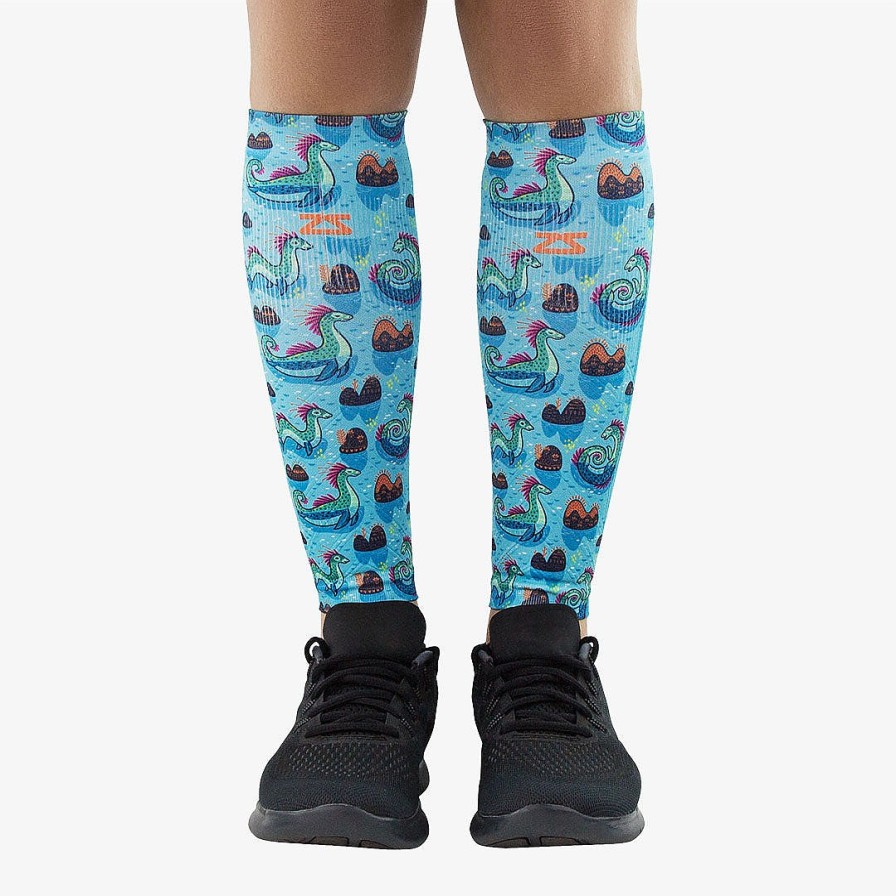 Men Zensah | Loch Ness Monsters Compression Leg Sleeves Turquoise