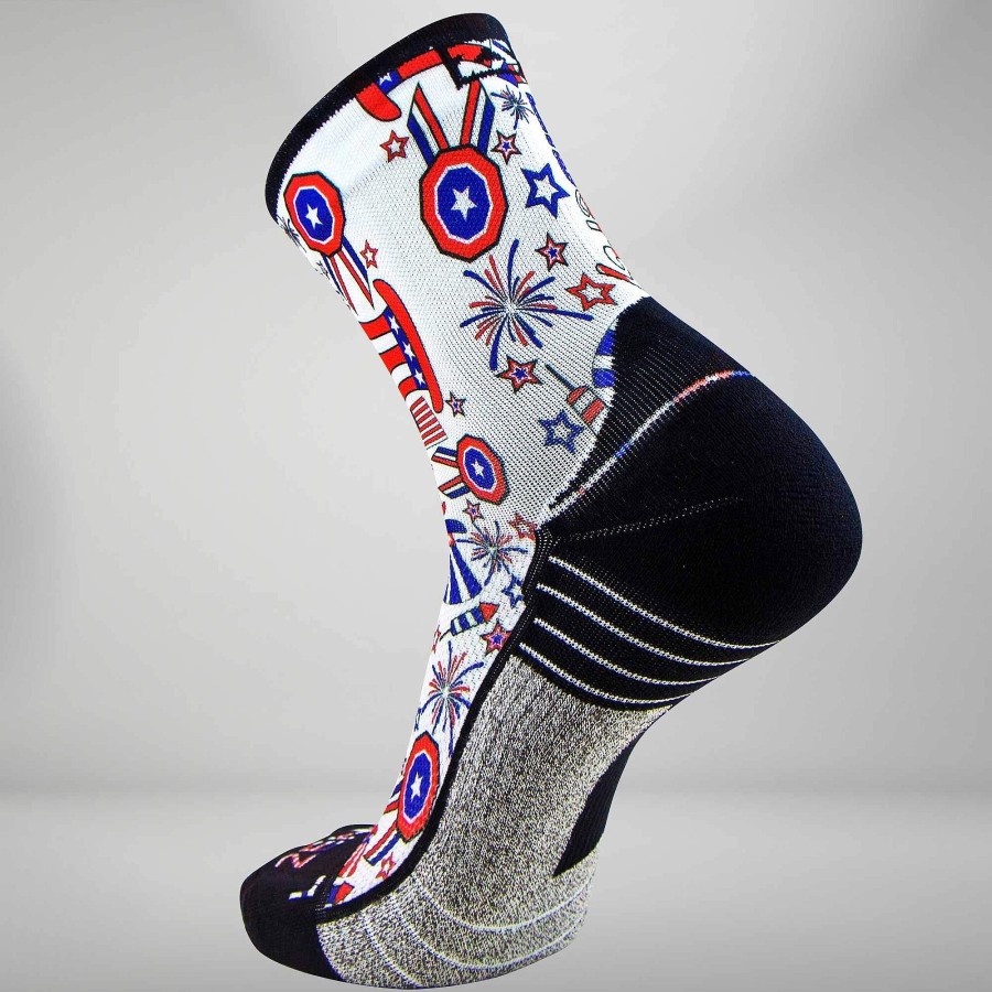 Limited Edition Zensah | Independence Doodle Socks (Mini Crew) White