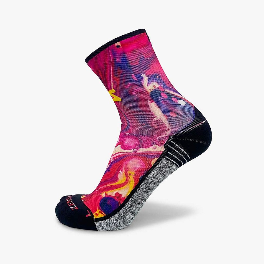 Limited Edition Zensah | Liquid Art Socks (Mini-Crew) Pink/Purple