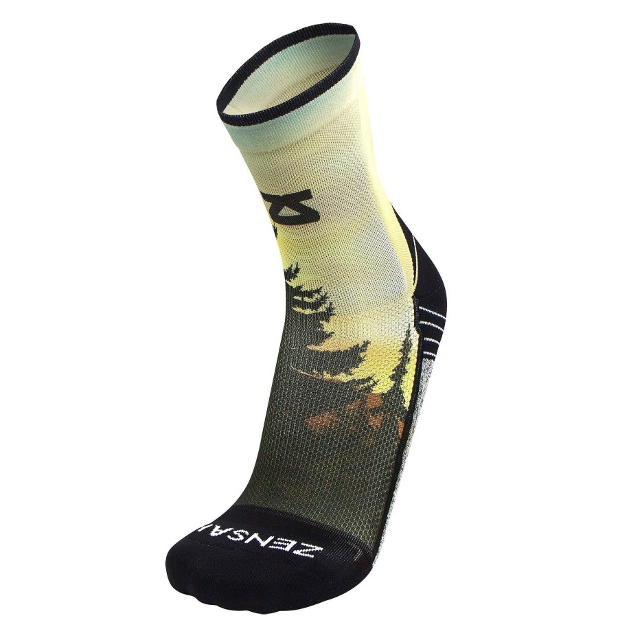 Men Zensah | Mountain Sunset Socks (Mini-Crew) Gold