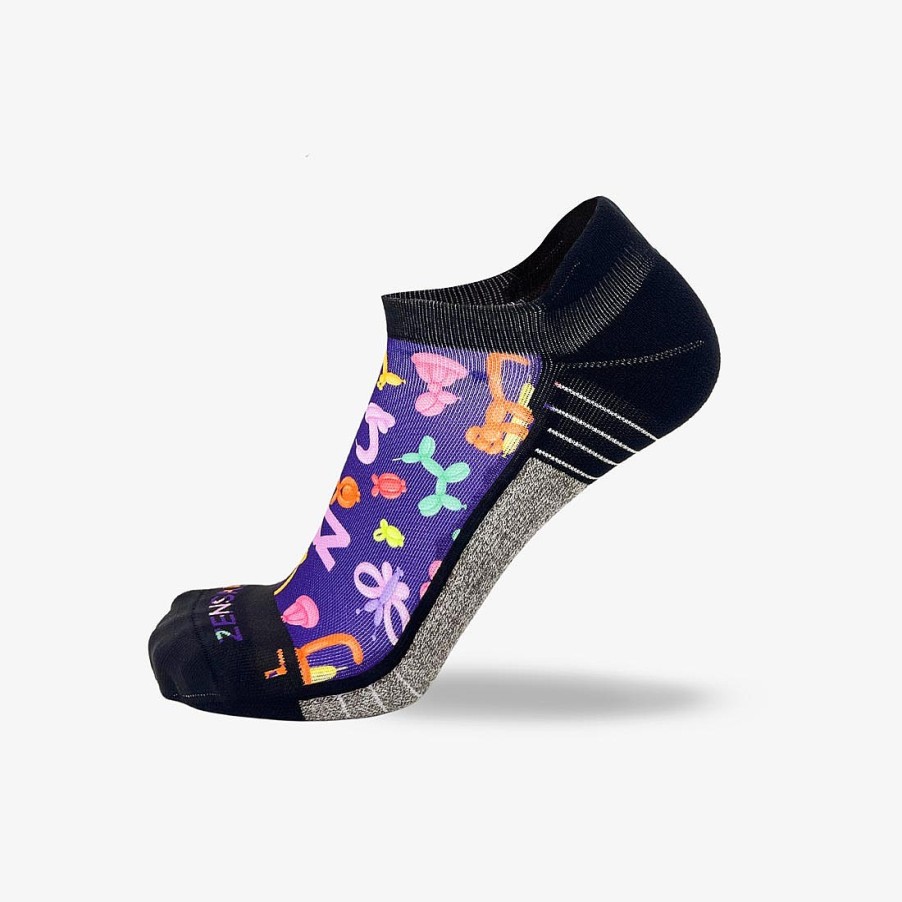 Limited Edition Zensah | Balloon Animals Running Socks (No Show) Purple