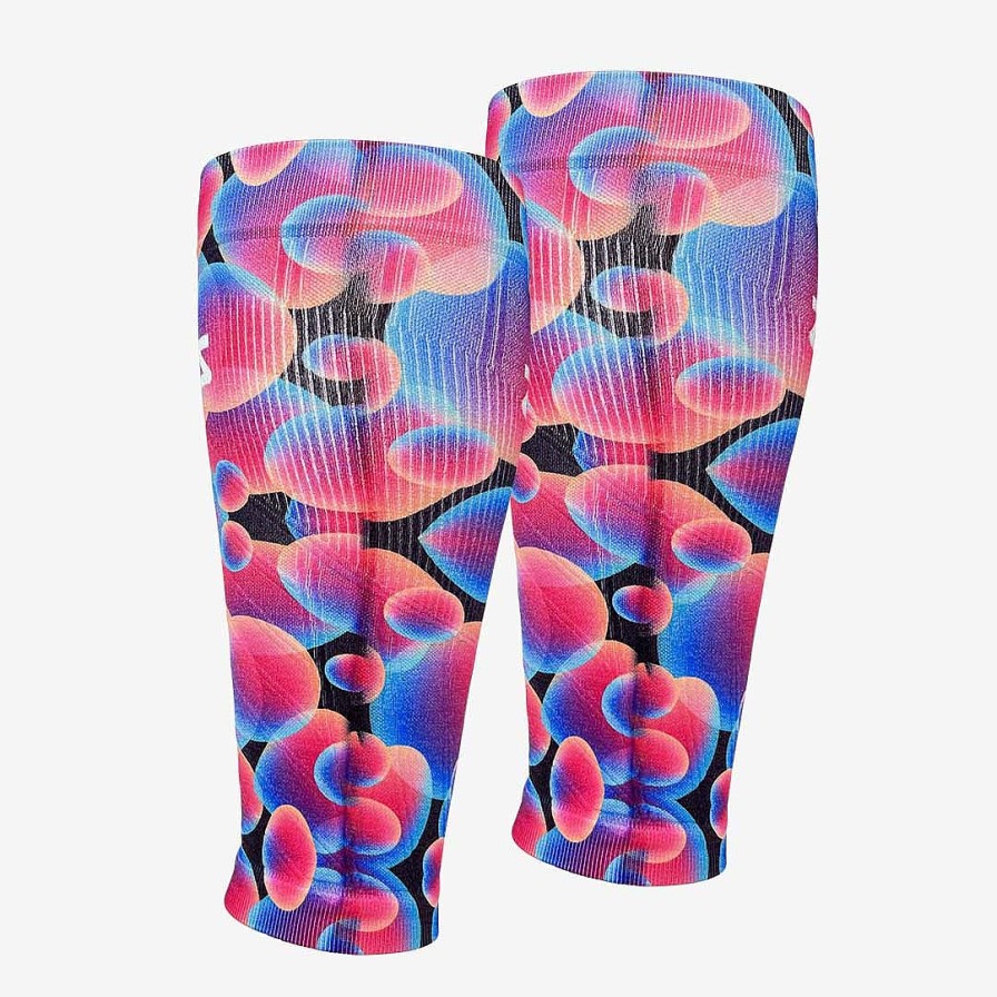 Men Zensah | Lava Lamp Compression Leg Sleeves Black/Aqua/Neon Pink