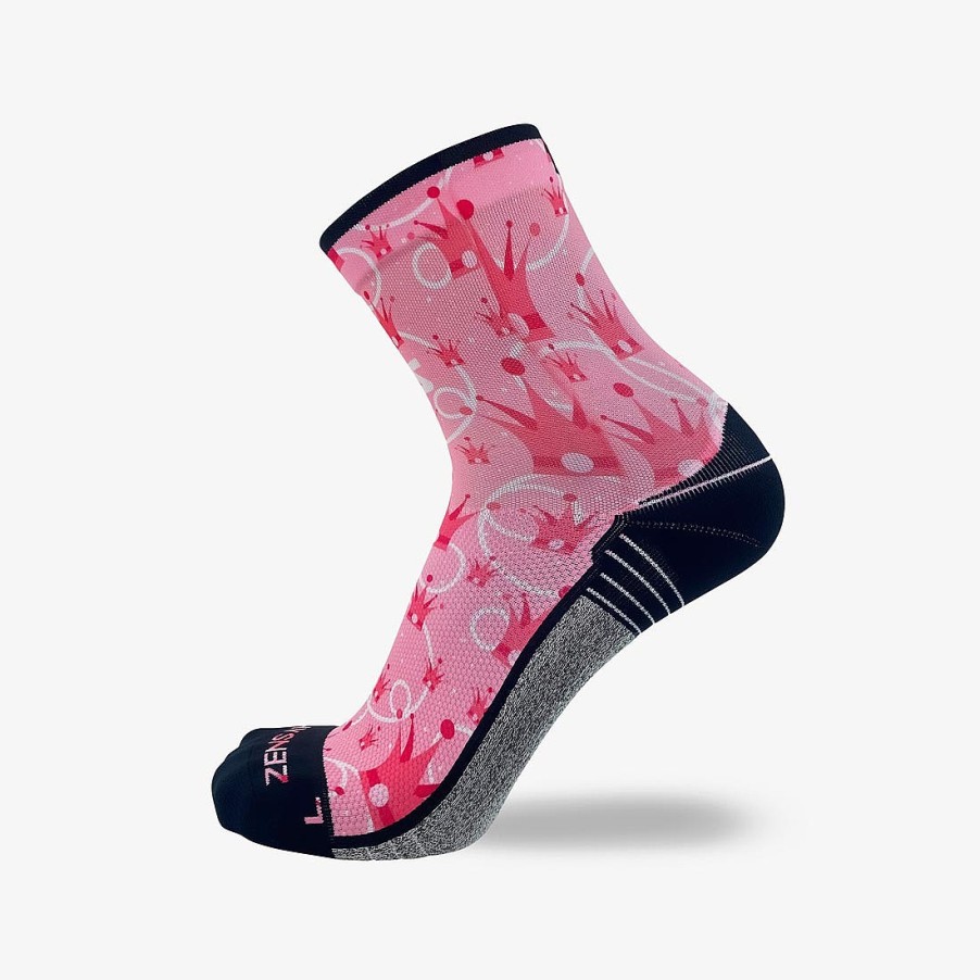 Limited Edition Zensah | Princess Crowns Socks (Mini-Crew) Rosy