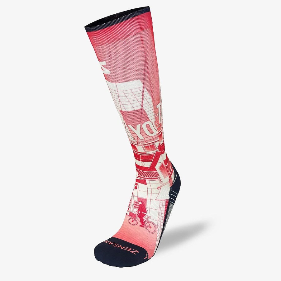 Men Zensah | Tokyo Street Compression Socks (Knee-High) Red