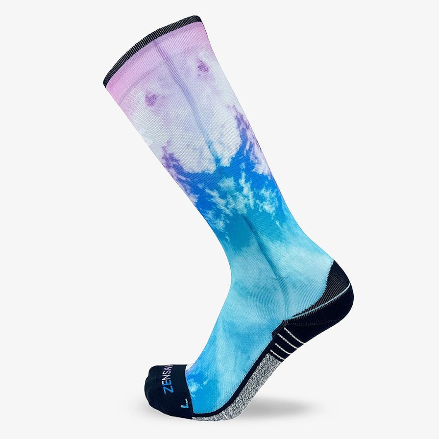 Men Zensah | Colorful Clouds Compression Socks (Knee-High) Blue/Purple