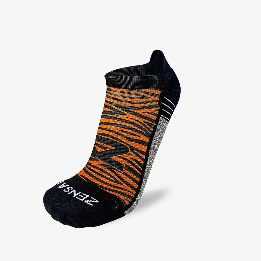 Limited Edition Zensah | Tiger Print Running Socks (No Show) Orange