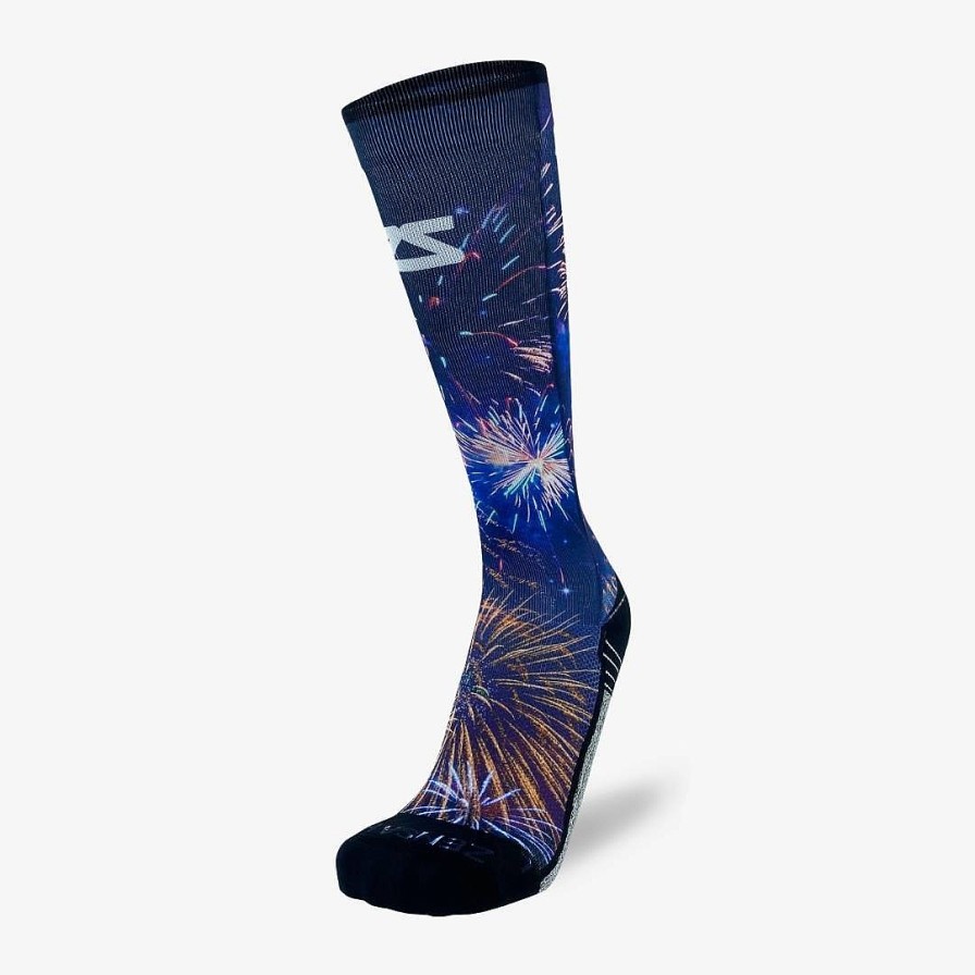 Men Zensah | Fireworks Compression Socks (Knee-High) Navy