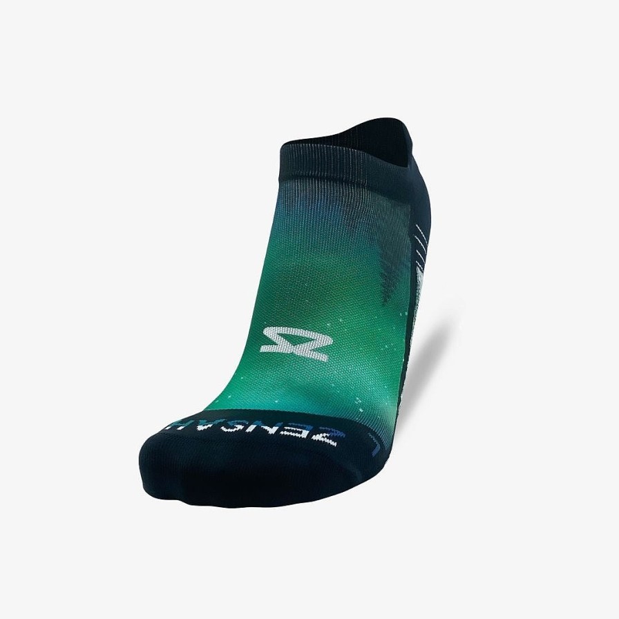 Men Zensah | Northern Lights Running Socks (No Show) Purple/Green