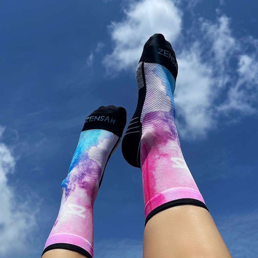 Limited Edition Zensah | Colorful Clouds Socks (Mini-Crew) Blue/Purple