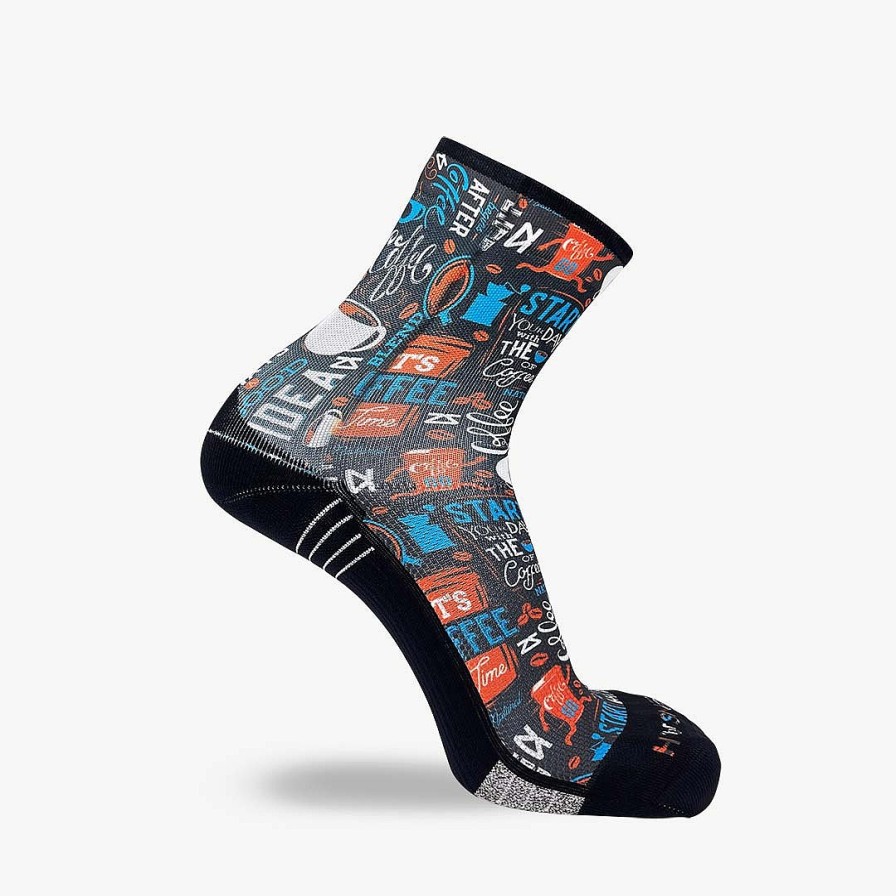 Men Zensah | Coffee Doodle Socks (Mini-Crew) Charcoal