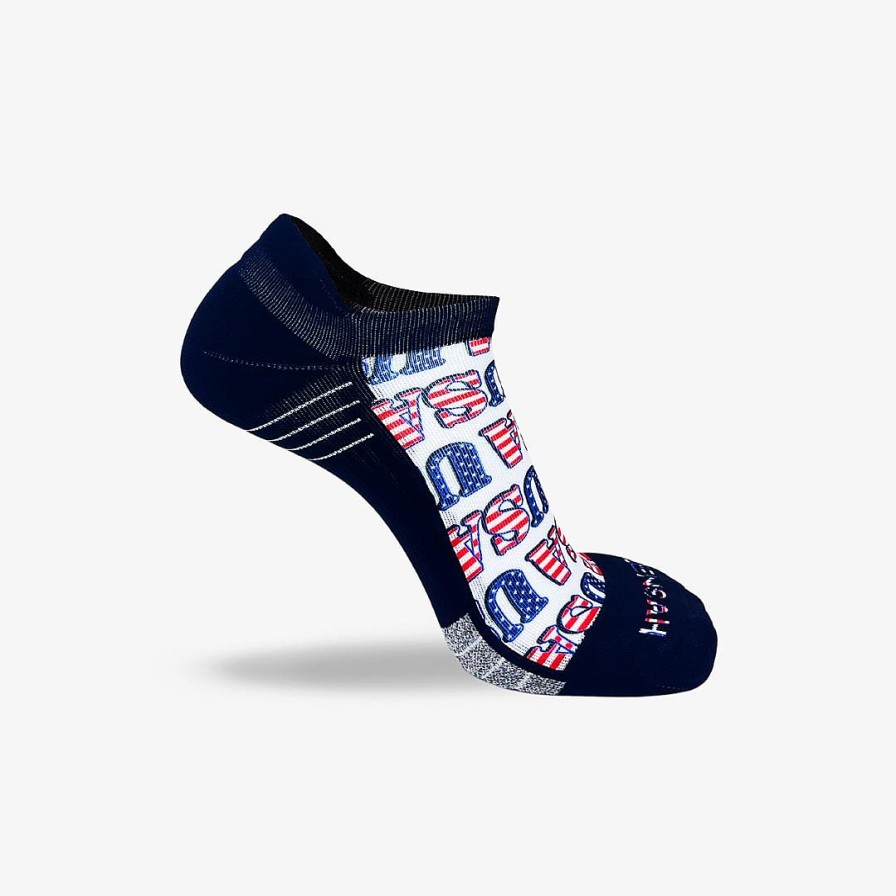 Limited Edition Zensah | Usas Running Socks (No Show) White