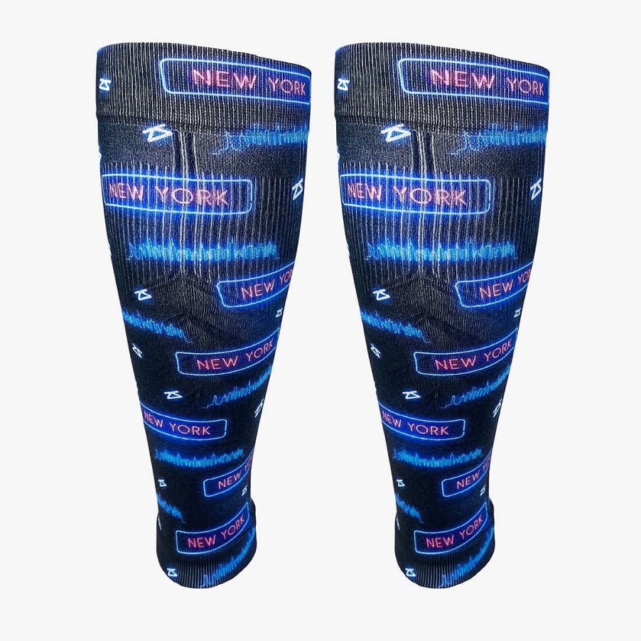 Men Zensah | Neon Nyc Compression Leg Sleeves Navy