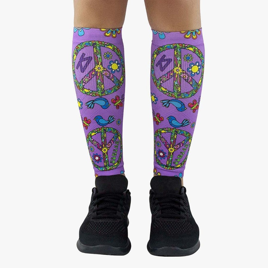 Limited Edition Zensah | Peace Signs Compression Leg Sleeves Purple