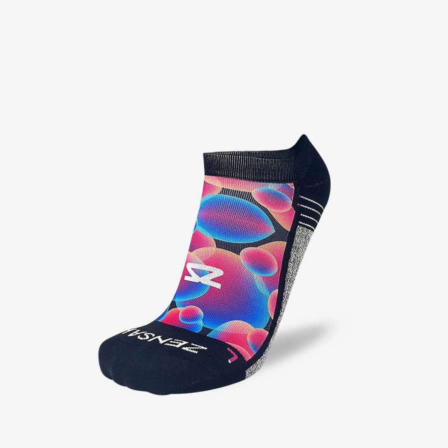 Limited Edition Zensah | Lava Lamp Running Socks (No Show) Black/Aqua/Neon Pink