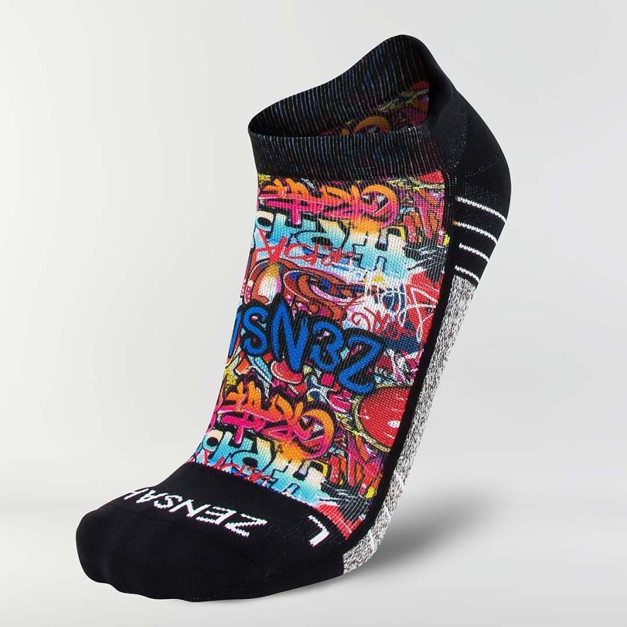 Men Zensah | Street Art Running Socks (No Show) Multi