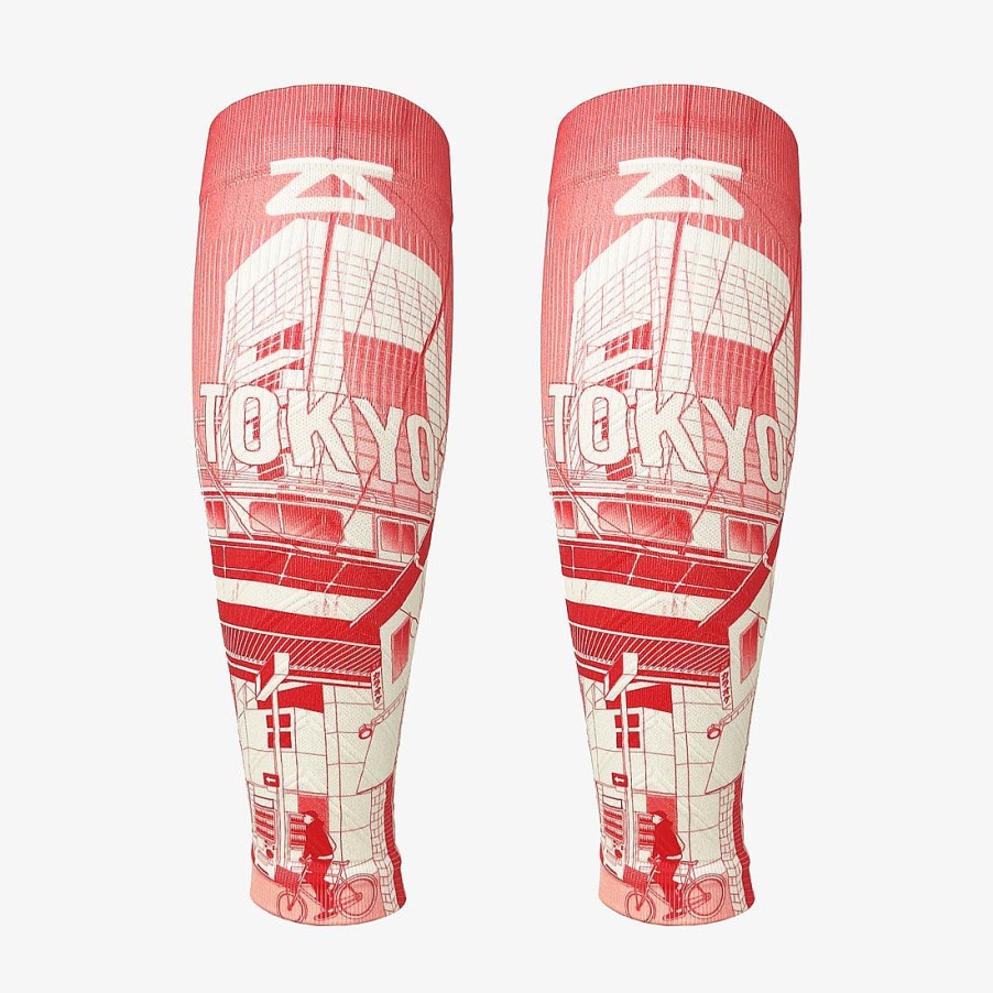 Men Zensah | Tokyo Street Compression Leg Sleeves Red