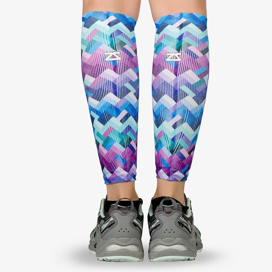 Limited Edition Zensah | Geo Waves Compression Leg Sleeves Blue-Purple