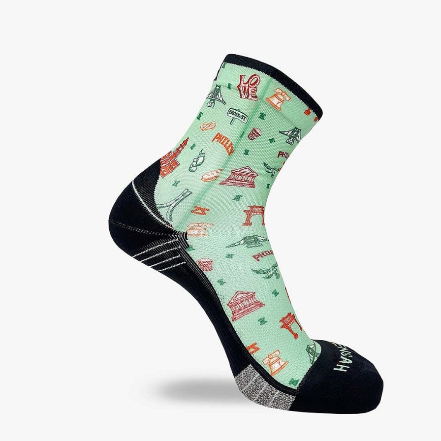 Limited Edition Zensah | Philly Doodle Socks (Mini-Crew) Mint