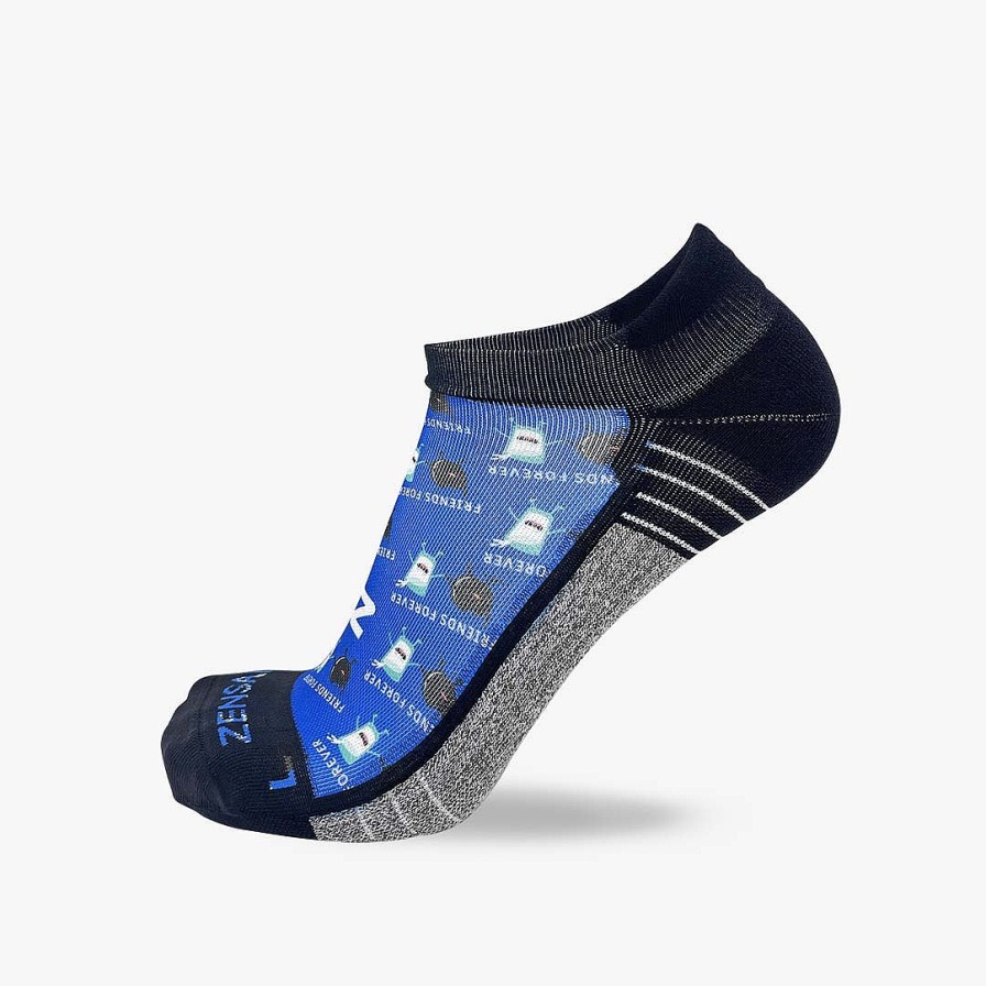 Men Zensah | Cookie Sandwiches & Milk Running Socks (No Show) Blue