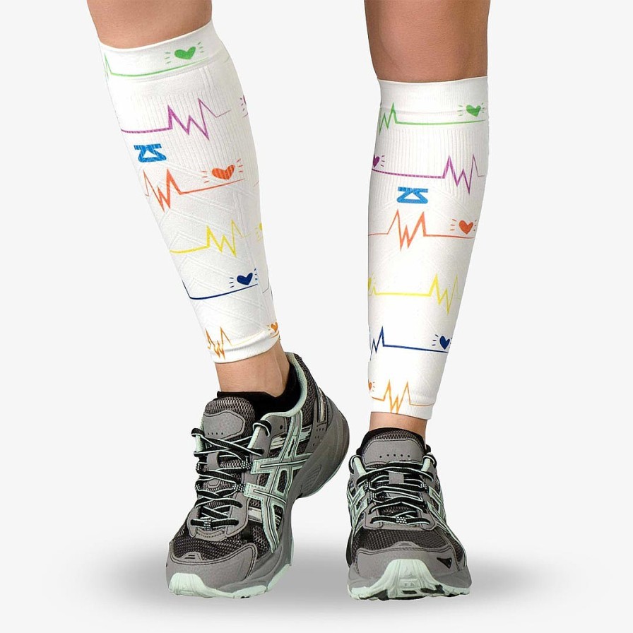 Limited Edition Zensah | Ekg Compression Leg Sleeves White