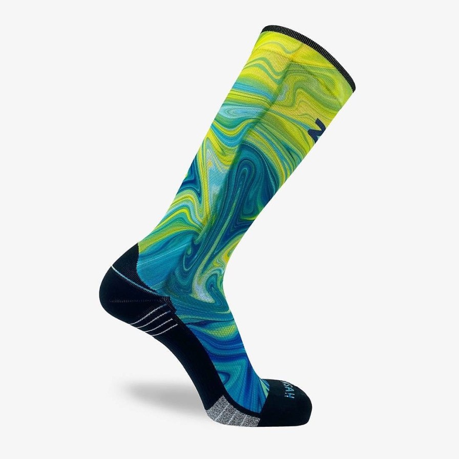 Limited Edition Zensah | Marbleized Compression Socks (Knee-High) Blue/Green