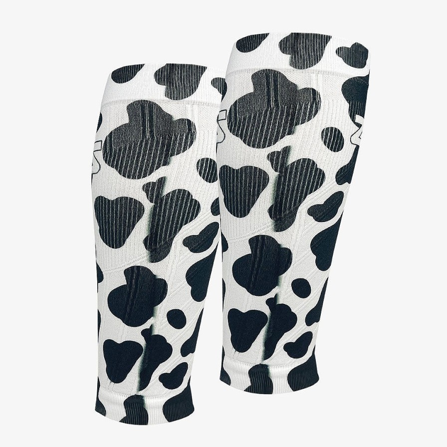 Limited Edition Zensah | Cow Print Compression Leg Sleeves White