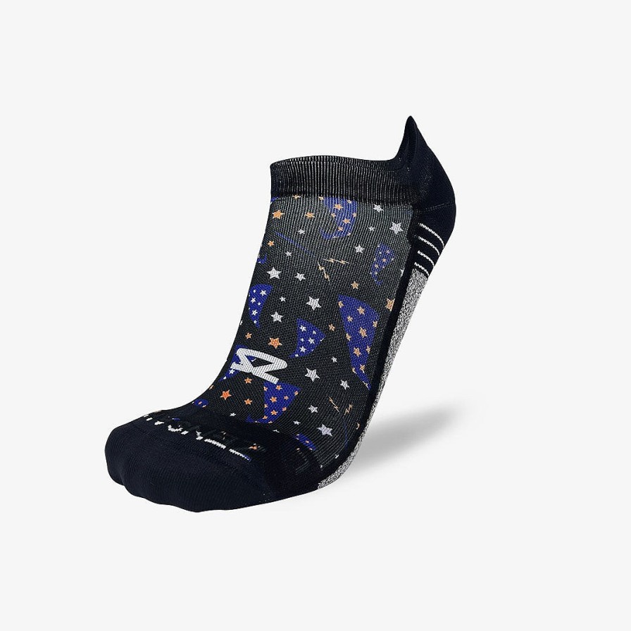 Men Zensah | Wizard Hats Running Socks (No Show) Black