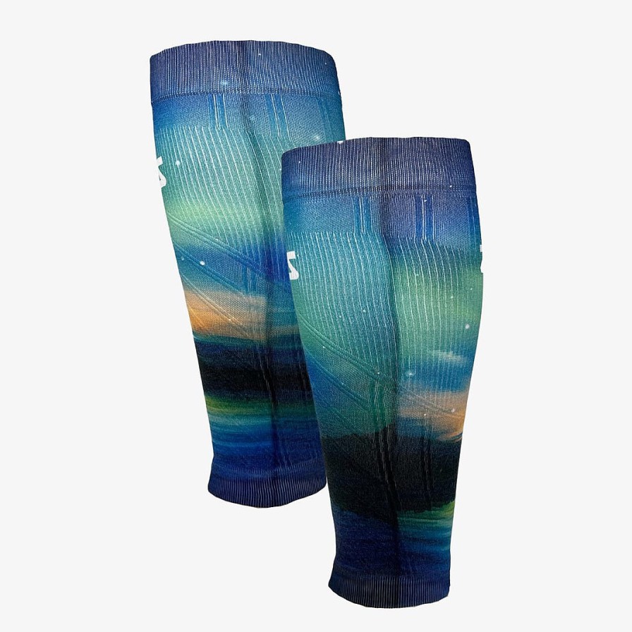 Limited Edition Zensah | Lake Aurora Compression Leg Sleeves Blue/Green