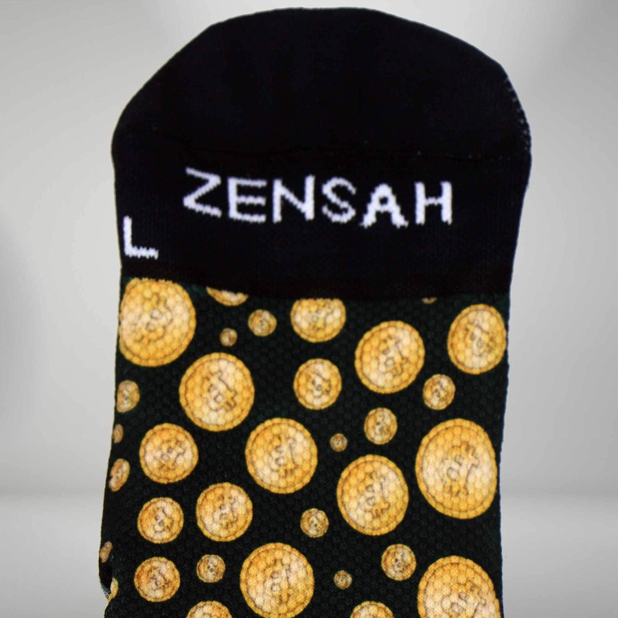 Men Zensah | Bitcoin Socks (Mini-Crew) Black