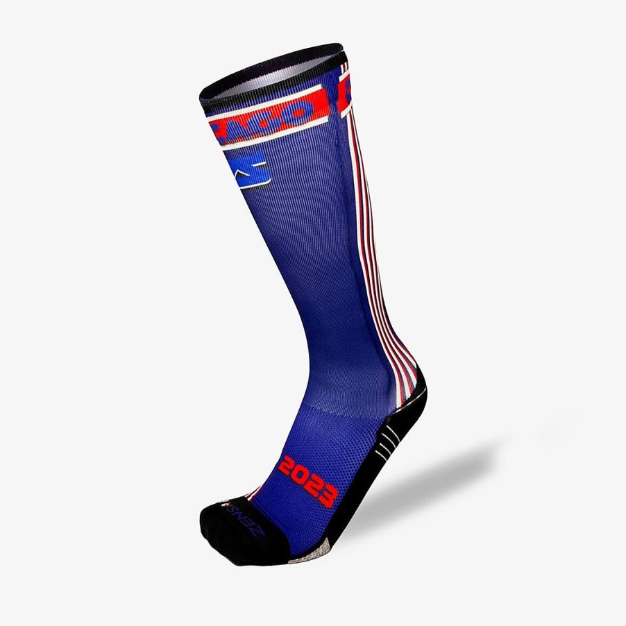 Men Zensah | Old School Chicago Compression Socks (Knee-High) Navy