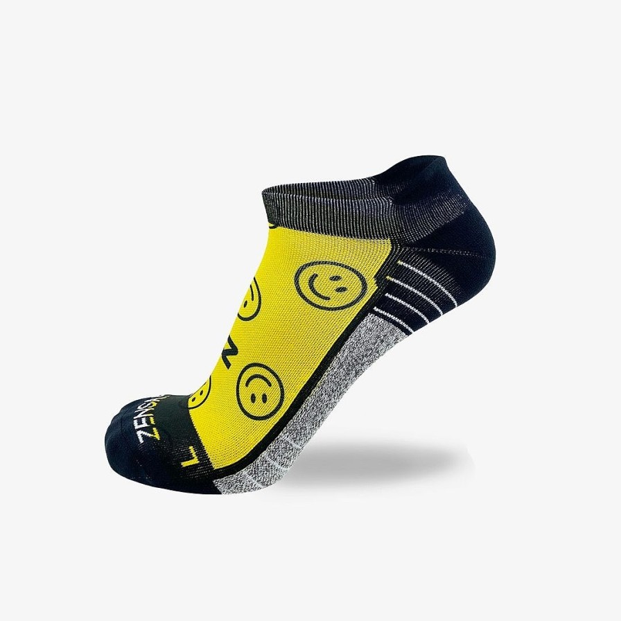 Limited Edition Zensah | Happy Faces Running Socks (No Show) Yellow