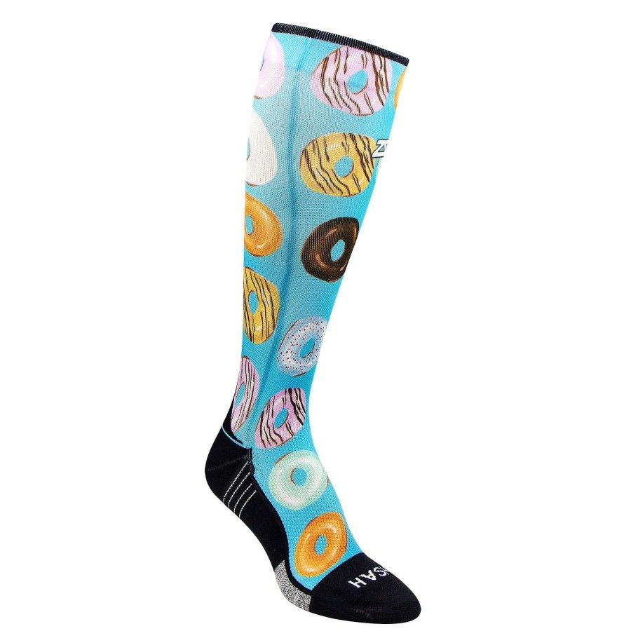 Limited Edition Zensah | Donuts Compression Socks (Knee-High) Aqua