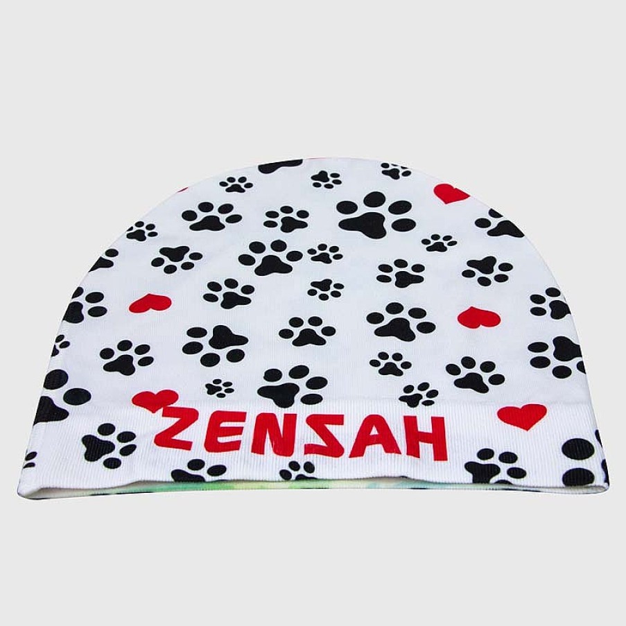 Men Zensah Accessories | Paw Prints Skull Cap Beanie White