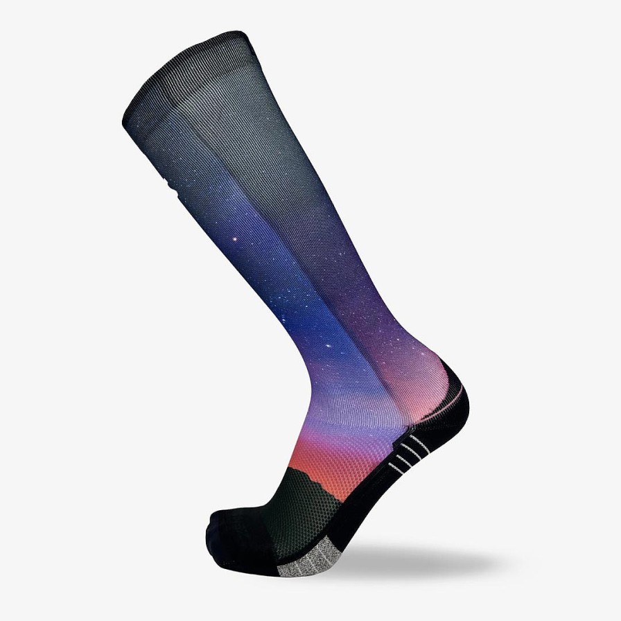 Men Zensah | Night Sky Compression Socks (Knee-High) Pink/Purple