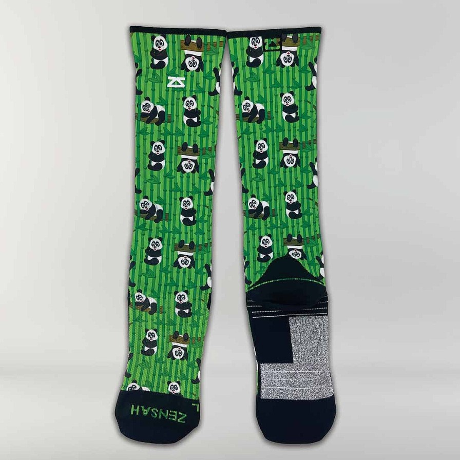 Limited Edition Zensah | Pandas Compression Socks (Knee-High) Green