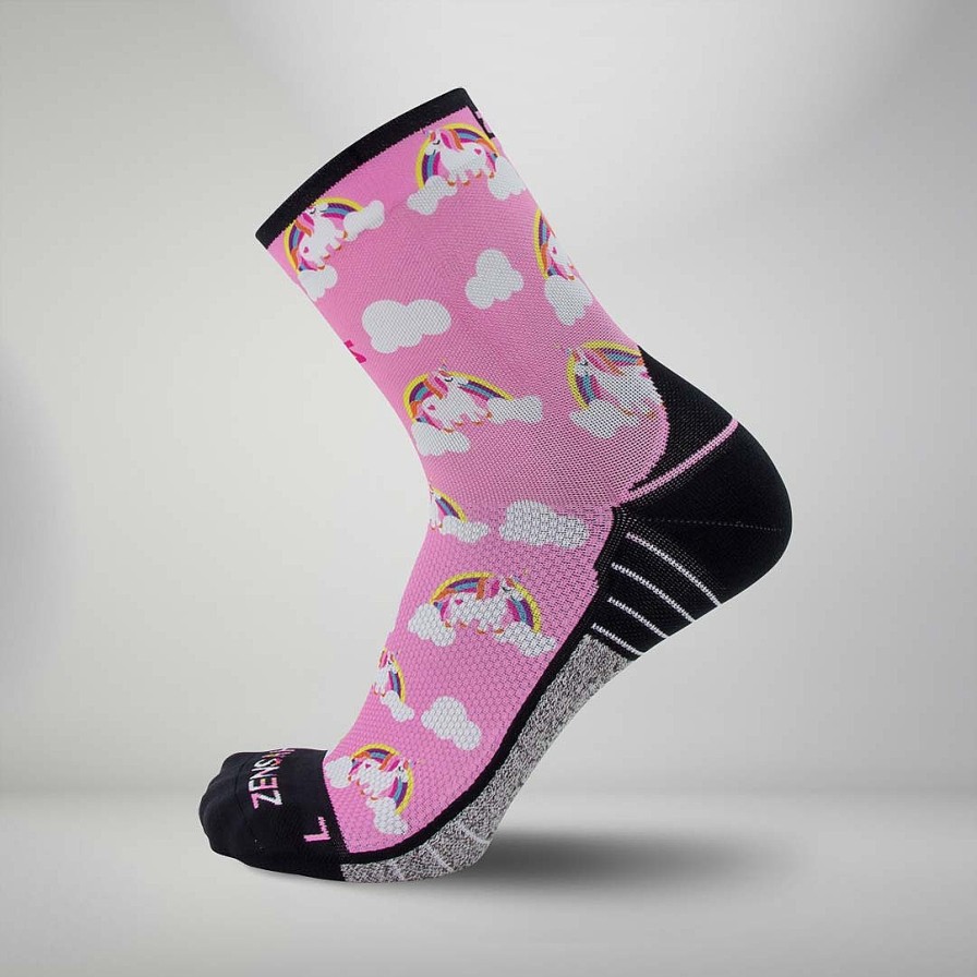 Limited Edition Zensah | Rainbow Unicorns Socks (Mini-Crew) Pink